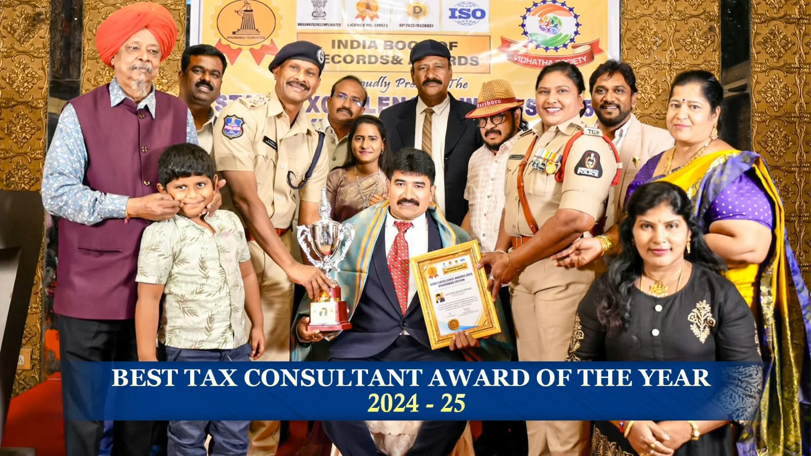 Award ceremony photograph for State Best Tax Services Provider 2024–25